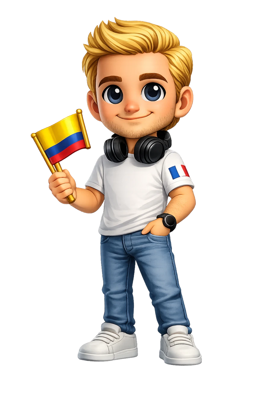 Avatar 3D d’Anthony Gautier, webdesigner français créant des sites web en français et espagnol