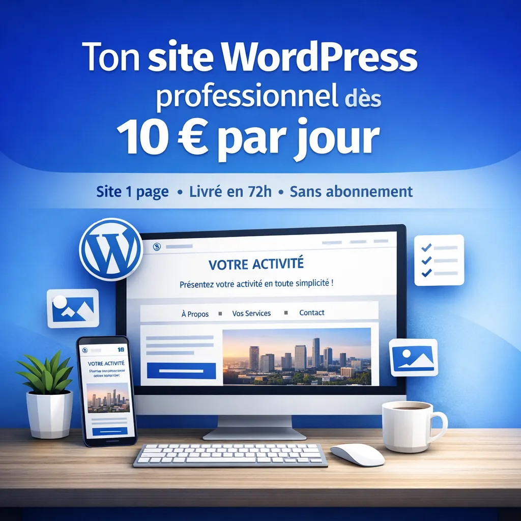 Site WordPress professionnel dès 10 euros par jour